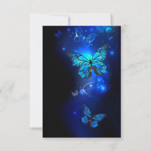 Carte De Correspondance Morpho Butterfly in the Dark Background