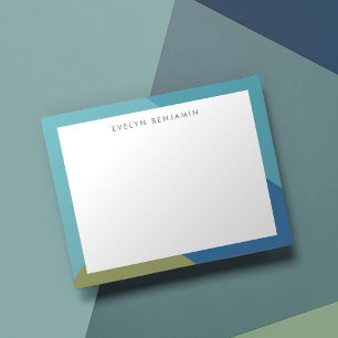 Carte De Correspondance Motif Abstrait couleur vert turquoise bleu