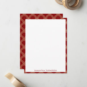 Carte De Correspondance Motif chinois traditionnel rouge et or Nom personn