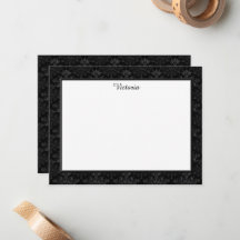 Motif damassé vintage personnalisé gris noir 4,25x