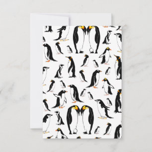 Carte De Correspondance Motif de pingouin noir et blanc