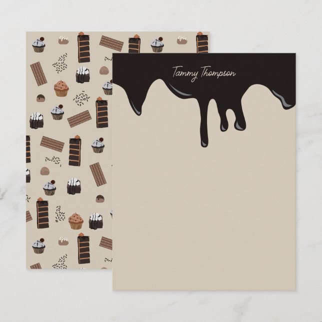 Carte De Correspondance Motif de thème personnalisé au chocolat (Devant / Derrière)