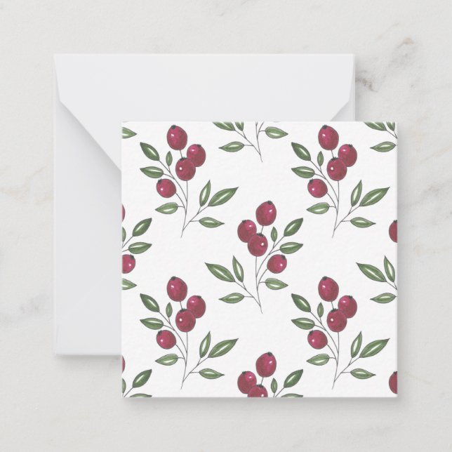 Carte De Correspondance Motif des Berries rouges de Bourgogne (Devant)