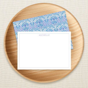 Carte De Correspondance Motif floral bleu élégant