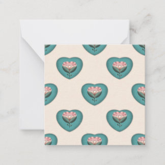 Carte De Correspondance Motif floral Heart Blossom | Rétro scandinave