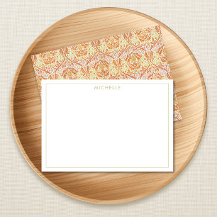 Carte De Correspondance Motif floral orange élégant