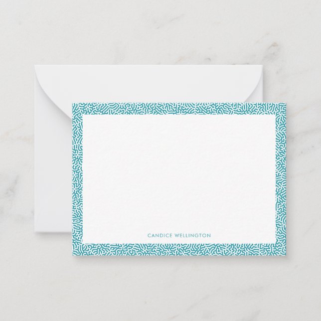 Carte De Correspondance Motif géométrique Abstrait Turquoise Funky moderne (Devant)