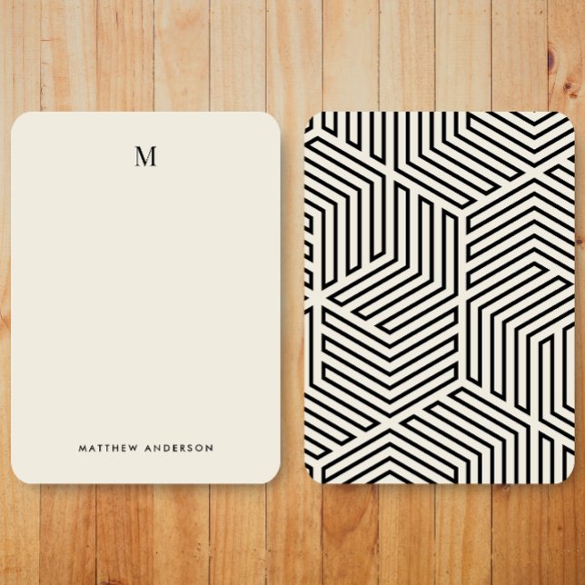 Carte De Correspondance Motif géométrique moderne Monogramme papeterie (Créateur téléchargé)
