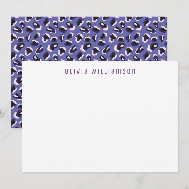 Carte De Correspondance Motif Poster de animal violet (Devant / Derrière)