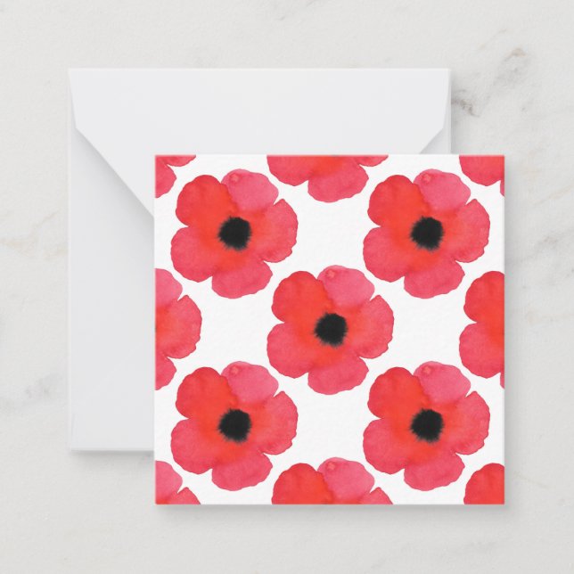 Carte De Correspondance Motif Red Poppy (Devant)