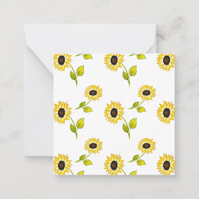 Carte De Correspondance Motif tournesol (Devant)