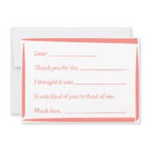 Mots de remerciement manuscrits à compléter