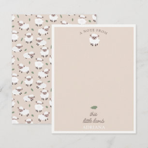 Carte De Correspondance Moutons Agneaux Mignons Animaux de Ferme Fête Enfa
