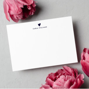 Carte De Correspondance MOYEN DOodle Heart Formal Classic Famille