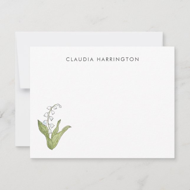 Carte De Correspondance Muguet de mai floral printanier illustré à la main (Devant)