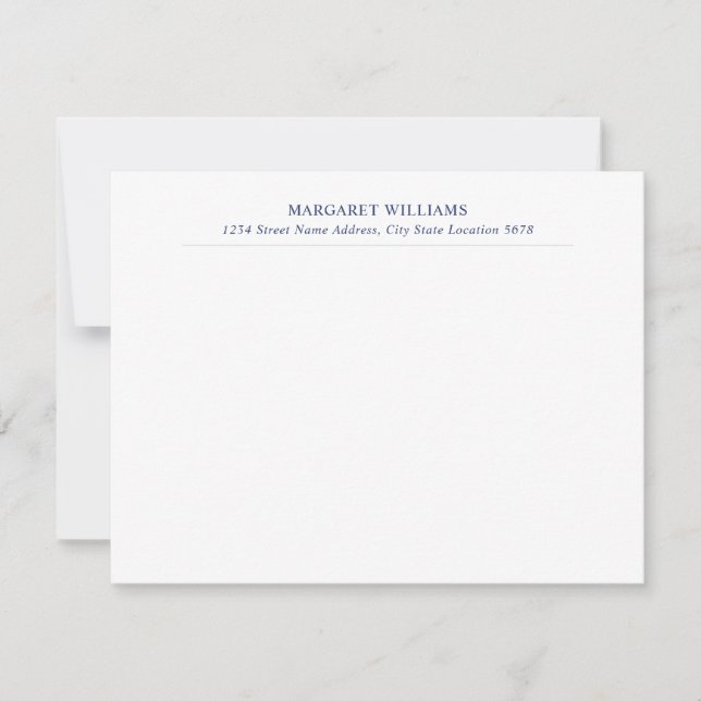 Carte De Correspondance Navy Blue Professional Name Address (Devant)