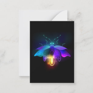 Carte De Correspondance Neon Firefly sur noir