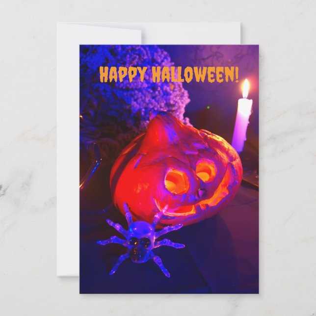 Carte De Correspondance Neon Halloween pumpkins (Devant)