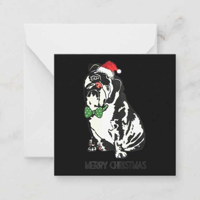 Carte De Correspondance Noël à Bulldog (Devant)
