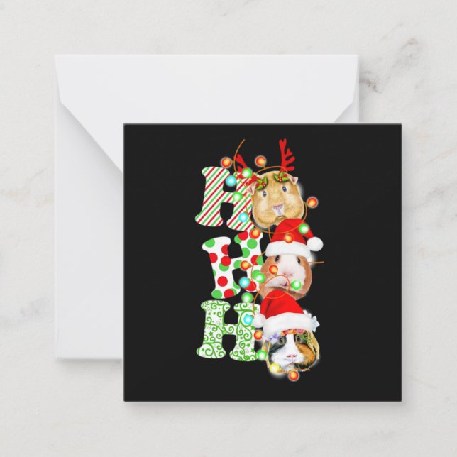 Carte De Correspondance Noël au cochon d'Inde (Devant)