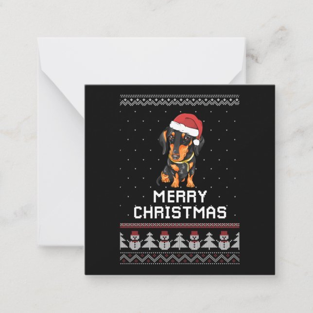 Carte De Correspondance Noël Dachshund (Devant)