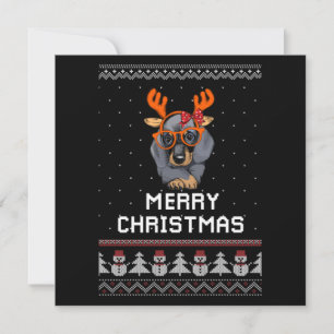 Carte De Correspondance Noël Dachshund