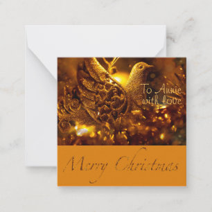 Carte De Correspondance Noël de colombe d'or personnalisé traditionnel