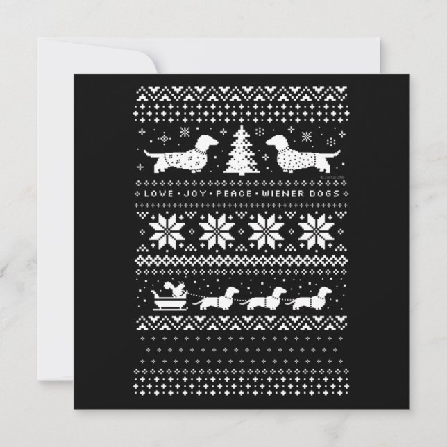 Carte De Correspondance Noël des Dachshunds (Devant)