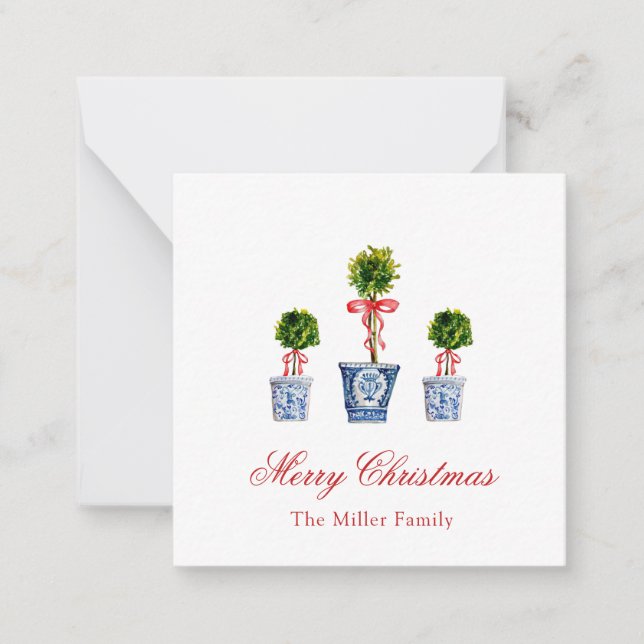 Carte De Correspondance Noël des Topiacés à l'aquarelle (Devant)