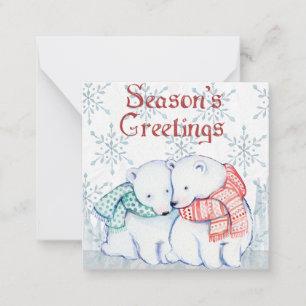 Carte De Correspondance Noël d'ours polaire