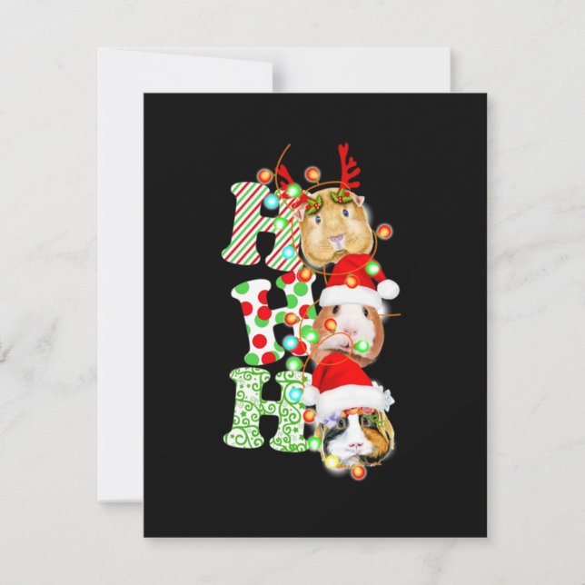 Carte De Correspondance Noël du cochon d'Inde (Devant)
