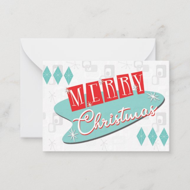 Carte De Correspondance Noël rétro atomique (Devant)