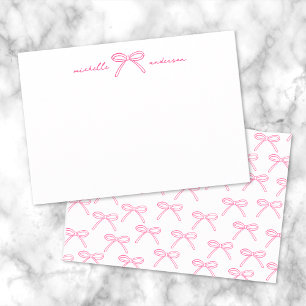 Carte De Correspondance Nœud Rose Personnalisé avec Nom