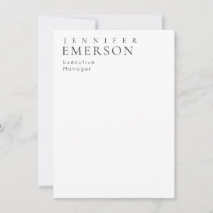Carte De Correspondance Noir blanc minimaliste moderne simple 