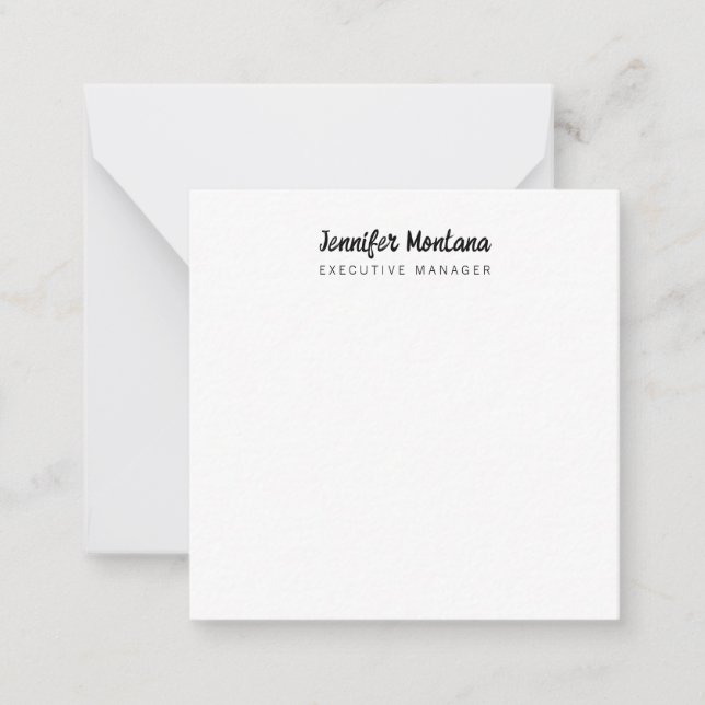 Carte De Correspondance Noir & blanc minimaliste Plain moderne (Devant)