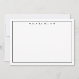 Carte De Correspondance Noir blanc moderne Professionnel Double bordure