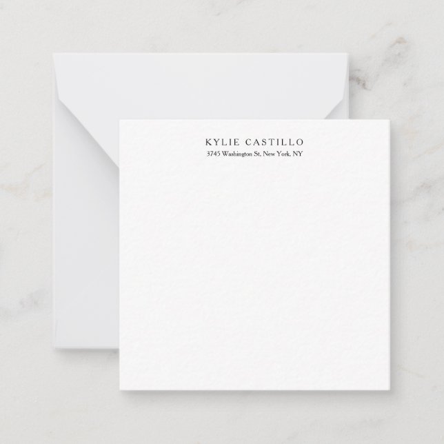 Carte De Correspondance Noir blanc Unique Classique Professionnel (Devant)