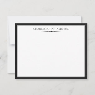 Carte De Correspondance Noir classique Élégant Professionnel Simple Vintag