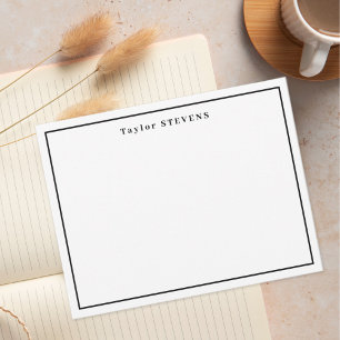 Carte De Correspondance Nom bordure noir blanc