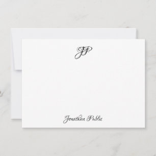 Carte De Correspondance Nom calqué personnalisé Monogramme élégant