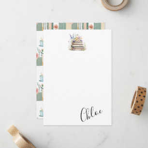 Carte De Correspondance Nom customisé du ver de livre