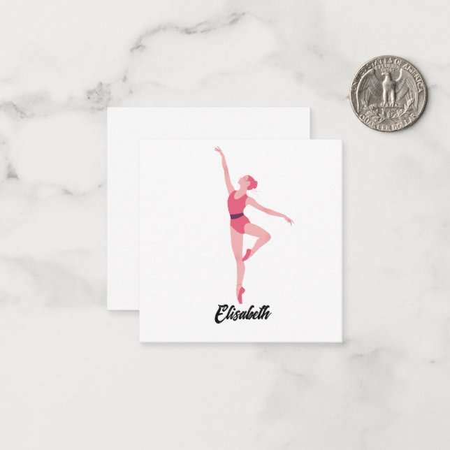 Carte De Correspondance Nom Danse ballerine personnalisation (Devant/Arrière en situation)