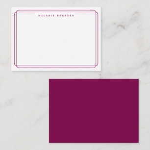 Carte De Correspondance Nom de bordure de vin à double courbe minimaliste