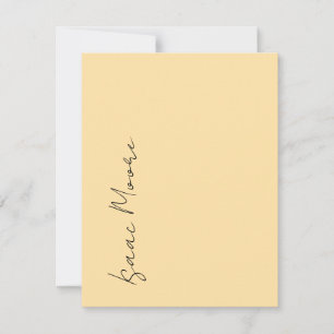 Carte De Correspondance Nom de calligraphie de script élégant uni crème be