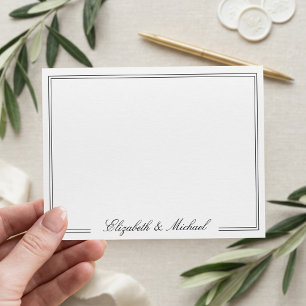 Carte De Correspondance Nom de couple en monogramme écriture élégante