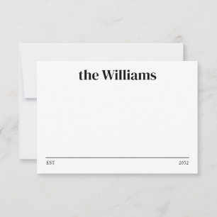 Carte De Correspondance Nom de famille établi de typographie minimaliste