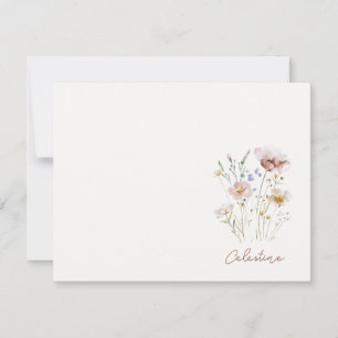 Carte De Correspondance Nom de fleur sauvage féminine et douce