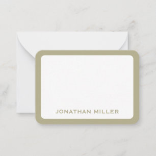 Carte De Correspondance Nom de typographie vert simple Sage Coins arrondis