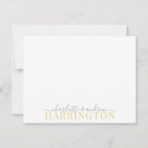Carte De Correspondance Nom du couple Mariage Monogram Pastel Green Mustar