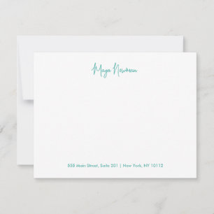 Carte De Correspondance NOM DU MONOGRAMME DE SIGNATURE D'AQUA BLEU turquoi